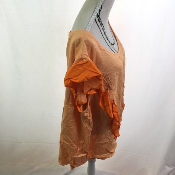 A.n.a Tie dye ruffle blouse orange XL - Picture 4 of 16